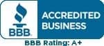 BBB Accredited Business, A+ rating
